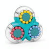4 PCS  Rotating Magic Beans Decompression Educational Toys Children Fingertip Magic Cube Toys(Triangle Cyan Blue)