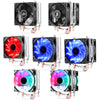Desktop Computer Double Copper Tube CPU Radiator Super Quiet Color Light 3-pin Single Fan