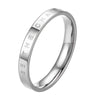 Fashion Simple Narrow BE THECHANGE Ring Electroplated 18k Titanium Steel Couple Ring, Size: 4 US Size(Silver)