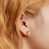 S925 Sterling Silver Moonstone Fox Ear Stud Women Earrings