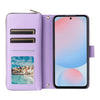 For Samsung Galaxy A56 Nine-card Slots Zipper Wallet Bag Leather Phone Case(Purple)