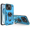 For iPhone 15 Plus Metal Rotating Bracket TPU + PC Magnetic Phone Case(Blue)