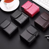 PU Leather Cigarette Case Lighter Case Business Card Case(Stone Pattern Black)