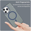 For iPhone 14 Pro Max MagSafe Frosted Translucent TPU + PC Full Coverage Phone Case(Dark Blue)