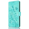 For Samsung Galaxy S22 5G Dreamy Butterfly Love Flower Embossed Leather Phone Case(Green)