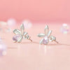 S925 Sterling Silver Platinum Plated Flower Earrings For Women(SCE1723)
