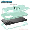 For Samsung Galaxy A73 5G 3 in 1 Ring Holder PC + TPU Phone Case(Mint Green)