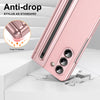 For Samsung Galaxy Z Fold5 Integrated PC + PU Phone Case with Pen / Pen Box(Pink)