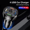 BK-358 3A QC3.0 4USB Car Charger One For Four Mobile Phone Car Charger(White)