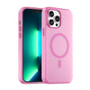 For iPhone 13 Pro Max MagSafe Frosted Translucent TPU + PC Full Coverage Phone Case(Pink)