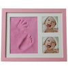 Baby Hand Foot Print Mold Maker Solid Wooden Photo Frame With Cover Fingerprint Mud Set(Pink)