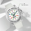 SANDA 6078 Fluorescent Calendar Dial Transparent Strap Quartz Watch for Women(Transparent White)