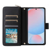 For Samsung Galaxy A56 Nine-card Slots Zipper Wallet Bag Leather Phone Case(Black)