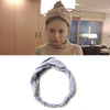 Women Temperament Knitting Cross Shape Hair Band(Grey)