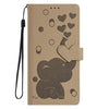 For Samsung Galaxy A56 5G Cartoon Elephant Embossed Leather Phone Case(Khaki)