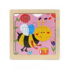 3 PCS Kids Wooden Cartoon Puzzle Jigsaw Toy Early Educational Toys(Bee)