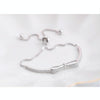 925 Sterling Silver Bracelet Bowknot Girls Stretch Bracelet(White Gold)