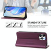 For iPhone 12 / 12 Pro RC01 Dual-Folded Magnetic Suction RFID Leather Phone Case(Violet)