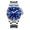 OCHSTIN 7002B Multifunctional Quartz Waterproof Luminous Steel Strap Men Watch(Silver+Blue)