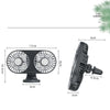 F211 Car Double Head With Led Electric Fan Car Air Outlet Instrument Panel USB Mini Fan(Pink)