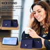 For Samsung Galaxy M16 5G / F16 5G Button Card Bag RFID Anti-theft Phone Case(Blue)