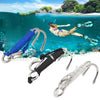 Diving Double-headed Stainless Steel Flow Hook With Safety Rope, Color: Pink