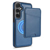 For Samsung Galaxy S24 FE 5G Skin Feel Detachable Card Bag Magsafe Phone Case(Blue)