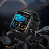 KT71 1.96 inch HD Square Screen Rugged Smart Watch Supports Bluetooth Calls/Sleep Monitoring/Blood Oxygen Monitoring(Black + Silver)