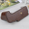 1/4 inch Thread PU Leather Camera Half Case Base for FUJIFILM GFX 50S (Coffee)