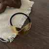Korean Simple Women High Elastic Metal Brushed Hair Rope Rubber Band Headwear(Gold)
