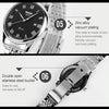 SKMEI 9058 Multifunctional Outdoor Fashion Waterproof Steel Strip Quartz Wrist Watch(Women Style White)