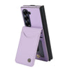 For Samsung Galaxy Z Fold6 AwQuer RFID Vertical Flip Card Bag Holder Leather Phone Case(Light Purple)
