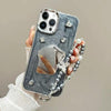 For iPhone 15 Pro Cream Mirror Bracelet Chain TPU Phone Case(Silver Gray)