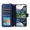 For Samsung Galaxy A15 Nine-card Slots Zipper Wallet Bag Leather Phone Case(Blue)