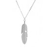 Simple Classic pendant Necklace Feather Necklace Long Sweater Chain Jewelry choker Necklace for Women(Silver)