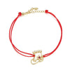 S925 Sterling Silver Christmas Socks Red Rope Bracelet Women Jewelry