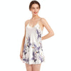 Sexy V-neck Crane Pattern Short Sling Skirt Pajamas, Size:S(White)