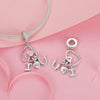 S925 Sterling Silver Platinum-Plated Valentine Day Letter Love Couple Pendant(BSC972)