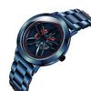 SANDA1009 Watch Man Student Casual Waterproof Steel Band Watch Man(Blue)