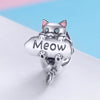 S925 Sterling Silver Naughty Cat Beads DIY Bracelet Necklace Accessories