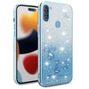 For Samsung Galaxy A11 Gradient Glitter Flower All-inclusive Phone Case(Blue)