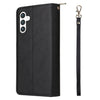 For Samsung Galaxy S25+ 5G 9-Card Slots Zipper Wallet Bag Leather Phone Case(Black)