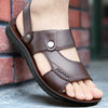 Non-slip Outer Wear Dual-use Sandals Slippers Men Casual Beach Shoes, Size: 45(Coffee Brown)