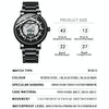 BINBOND B7872 Multifunctional Hollow Luminous Waterproof Quartz Watch, Color: Black Leather-Black-Black