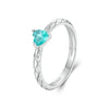 S925 Sterling Silver Diamond Pattern Heart Ring(No. 8)