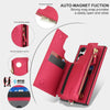 For Samsung Galaxy S24 Ultra 5G Double Flap Zipper RFID Leather Phone Case with Short Lanyard(Red)