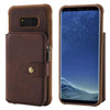 For Galaxy S8 Plus Zipper Shockproof Protective Case with Card Slots & Bracket & Photo Holder & Wallet Function(Coffee)