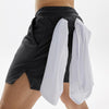 Mens Quick Dry Athletic Shorts Single Layer 5 / 10 Pants With Towel Hanging, Size: XL(Black)