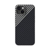 For iPhone 14 ABEEL C Carbon Fiber Series 6D Micro Relief MagSafe Phone Case(Black Grey)