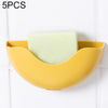 5 PCS Plastic Drain Soap Box Bathroom Wall-mounted Soap Storage Box(Yellow)